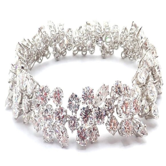 Authentic! Vintage Bvlgari Bulgari Platinum 38ct Diamond Floral Bracelet Paper - Picture 7 of 16